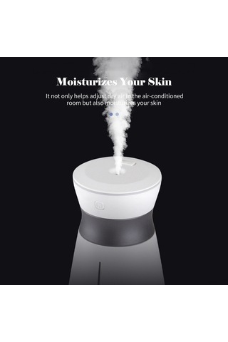 Honmex Beyaz Usb Şarjlı Ev/ofis Nemlendirici 800ml - Renkli Işık Modları, Sürekli/aralıklı Buhar, Görünür Su Tankı, 40db Sessiz İşlem