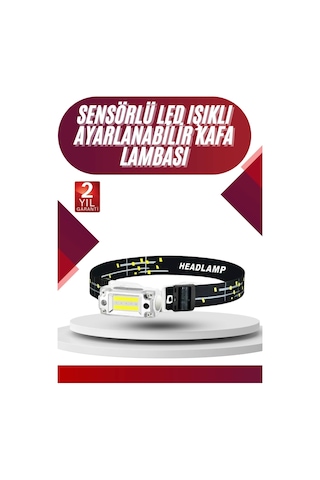 Yüksek Işıklı Şarjlı Ve Sensörlü Led Kafa Lambası Kamp Lambası Renkli