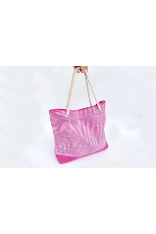 Pazar Çantası Alışveriş Çantası Plaj Çantası Günlük El Çantası Pembe