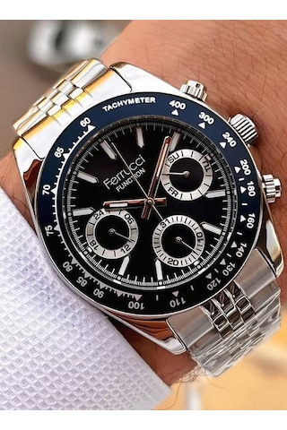 Ferrucci Fcf 1025 03648m.02 Fonksiyonlu Erkek Kol Saati Metalik Gri
