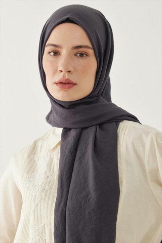 Mirsoy Scarf Düz Pamuk Şal - Antrasit Antrasit