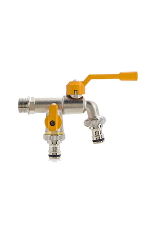 Xurunkeji 3/4 Bahçe Avlusu Açık Hava Antifriz Musluğu Bir-içeri-iki-çıkış Açık Hava Çamaşır Makinesi Tüm Bakır Çift Kullanımlı Büyük Akış GÜMÜŞ