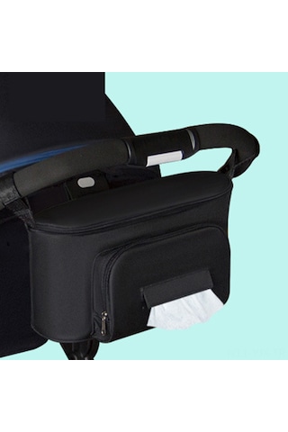 Geekyou Siyah Bebek Arabası Çantası - Su Geçirmez, Hafif, Geniş Kapasiteli Organizer - Arabalar Ve Manzaralar İçin Uygun Aksesuar Siyah