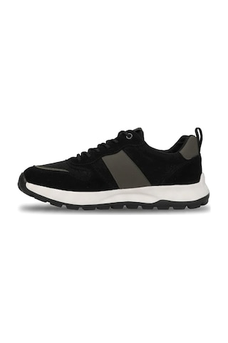 Voyager E435 Erkek Hakiki Deri Klasik Sneaker Siyah Siyah