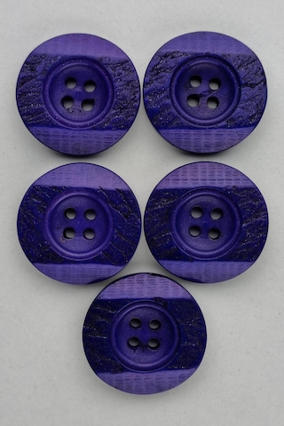 Büyük Boy Akrilik Dört Delikli Mor Kaban Çeket Hırka Yelek Düğmesi 5 Adet