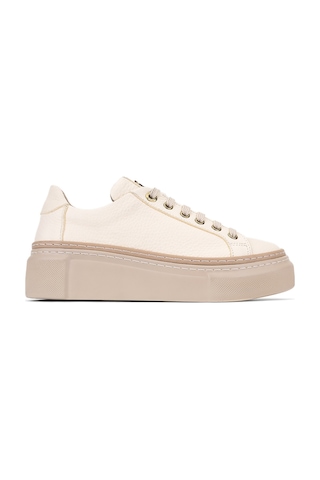 Tamer Tanca Kadın Hakiki Deri Bej Sneakers & Spor Ayakkabı 937 5022-09 Bn Ayk Y23 Bej Floter Bej