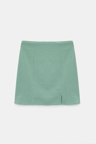 Sââde Kadın Regular Fit Yırtmaçlı Mini Etek - Aerobin Kumaş Mint