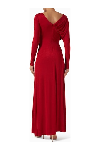 Eegen Studio Daphne Maxi Elbise - Asimetrik Yaka, Uzun Kol, A - Line Siluet Ve Şık Tasarım Kırmızı