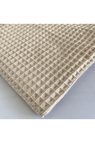 Büyük Kareli Waffle Pike Bornozluk Kumaş 100% Pamuk Bw-05 Bej
