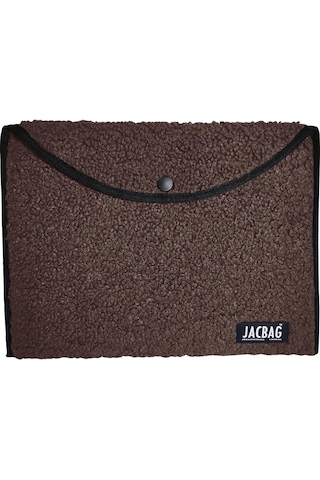 Jacbag Teddy Peluş Kahverengi Çıtçıtlı Dosya Çanta Kitap Defter Tablet Notebook