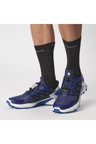 Salomon 473157 Supercross 4 Blue Print/Black/Lapis Blue Erkek Outdoor Ayakkabı - Lacivert