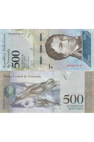 Venezuela 500 Bolivar 2017 Amazon Nehir Yunusu Temalı. Venezuella. Çil Kondisyon.