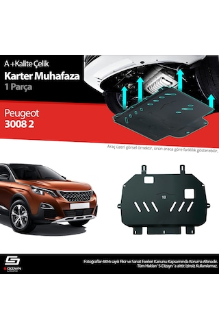 S-dizayn Peugeot 3008 Çelik Karter Muhafaza 2016 Üzeri A+ Kalite