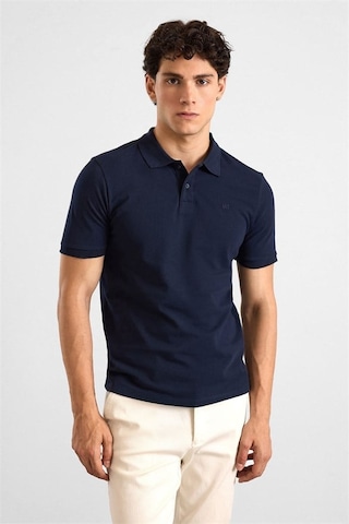 Süvari Lacivert Slim Düz Baskısız Pike Düğmeli Polo Yaka Tişört Ts1014000459-m09