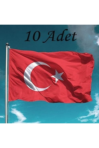 Türk Bayrağı 10 Adet Raşel Türk Bayrağı 70x105