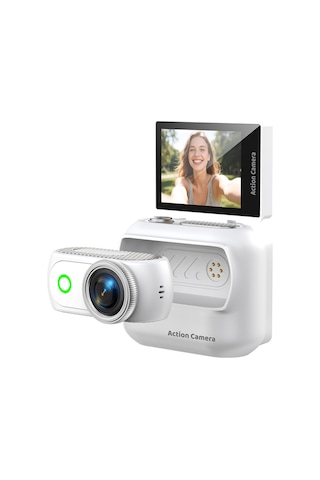 Lk-018 Vlog Kamera 48mp Aksiyon Kamerası Katlanabilir Ekranlı 4k Full Hd Dijital Kamera Video Ve Mini Fotograf Makinesi Wifi Ve Manyetik Klipsli