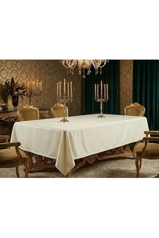 Kristal Monoray Kumaş Krem Masa Örtüsü Dikdörtgen 140x200 Cm - 803 Çok Renkli