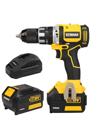 Rtrmax RTX2020 4AH Çift Akülü Vidalama + RTM102 Avuç Taşlama Bez Çanta Hediyeli