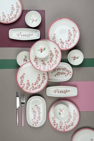 Tabak Evi Bahar Dalı Tuval Kahvaltı Takımı 6 Kişilik 14 Parça Tvl14kahprs1155 Çok Renkli