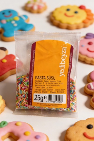 Renkli Şeker Dekoru Pasta Ve Tatlı Süsü 25 Gr