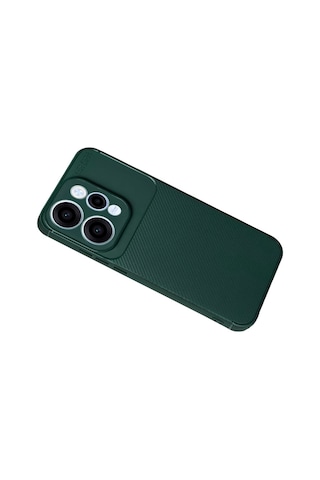 Oppo Reno 15 F / Fs Uyumlu Kılıf Karbon Tasarım Kamera Korumalı Silikon Telefon Kılıfı Kapak Koyu Yeşil