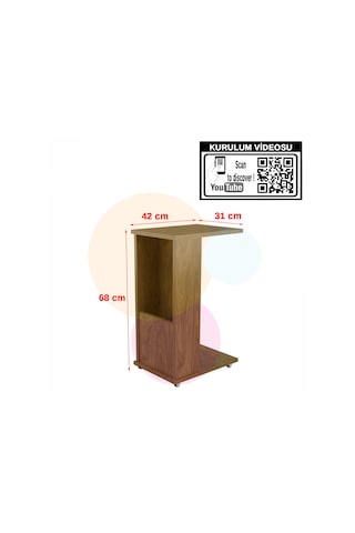 Modilayn Ata Gazetelik- Dergilik- Servis Tekerlekli C Yan Sehpa. N11.2684
