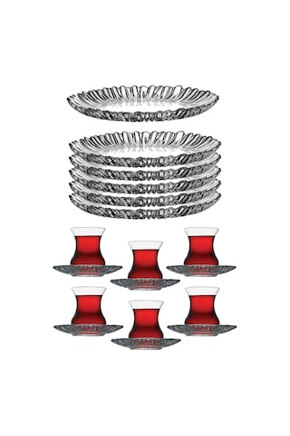 Paşabahçe Aurora Çay Bardağı Pasta Tabağı Seti Takımı 18 Parça