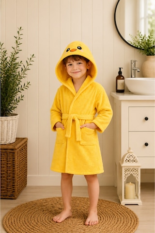 Civciv Kapüşonlu Çocuk Bornozu Unisex Bebek Ve Çocuk Banyo Bornozu, Yumuşak Dokulu, 1-10 Yaş 3-4 Yaş