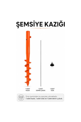 Şemsiye Sabitleme Demir Kazık Çok Renkli