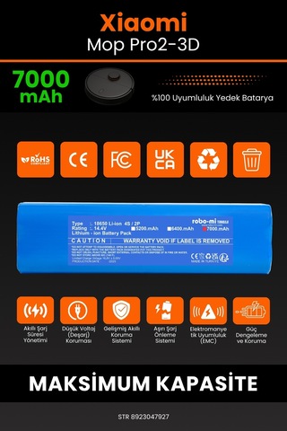 Vacuum Mop Pro2+ 3d Batarya 7000mah Stytj02zhm Süpürge Bataryası