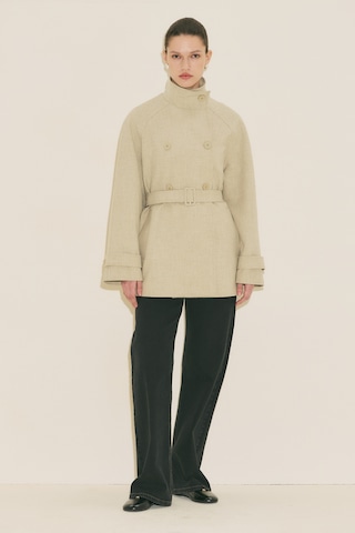 Manuka Yüksek Yaka Kemerli Trençkot Yeşil Ss26trc00006-16 Yeşil