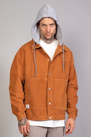 Erkek Camel Çıkarılabilir Kapüşonlu Oversize Pamuklu Kadife C... CAMEL