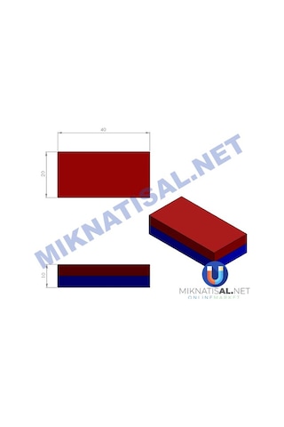40X20X10Mm Neodyum Mıknatıs 2 Adet