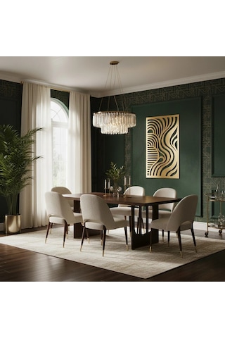 Dikey Dalgalı Metal Duvar Tablosu Salon Dekorasyonu