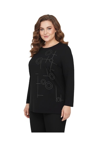 Wearon Kadın Siyah Sıfır Yaka Taşlı Bluz Bgl-st05154 Siyah