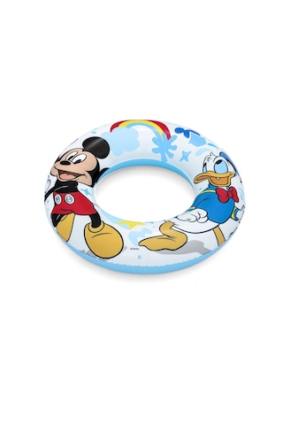 Mickey Mouse Disney Figürlü Deniz Havuz Çocuk Yüzücü Simit - 3 - 6 Yaş Arası - 56 Cm Açık Pembe