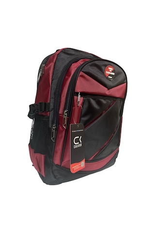 Büyük Su Geçirmeyen Kalın Kumaş Ortopedik Üç Bölmeli Okul Gezi Seyahat Kamp Sırt Çantası 32cmx47cm Kırmızı