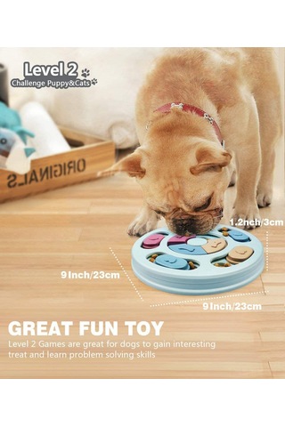 Lemestar Köpekler İçin Etkileşimli Zeka Besleme Oyuncak, Plastik Abs Materyal, Mavi Renk, Hediye Kutusu Paketleme