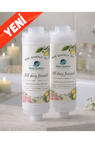 Duş Filtresi C Vitaminli Limon / C Vitaminli Kokusuz / Gül Hyaluronik Asit beyaz