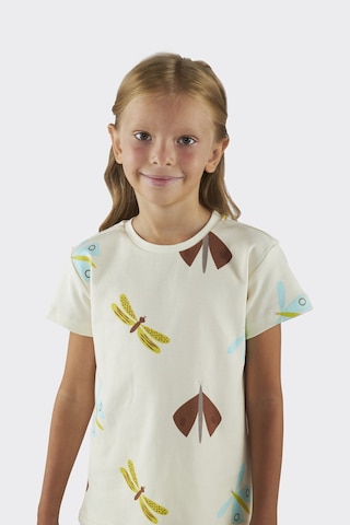 Panço Kız Çocuk Desenli Bej Pijama Takımı Krem