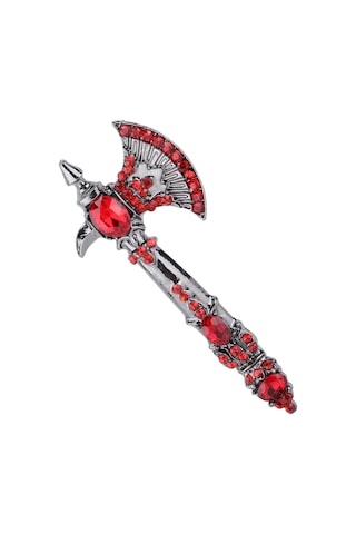 Lemestar Klasik Elmaslı Bıçak Desenli Broş - Dayanıklı Alyuminyum Malzeme, Gündelik Ve Özel Etkinlikler İçin Dekoratif Takı Kırmızı