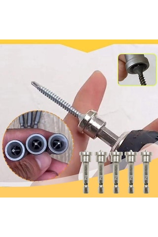 Shineyee 5 Adet Manyetik Konumlandırıcı Tornavida Ucu Gips Tabanı İçin Ph2 Vida Derinliği Sınırlayıcı