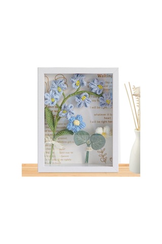 Padalink Örgü Oyma Çiçekli Foto Çerçevesi - Oturma Odası, Ofis Dekoru - Yeşil Ve Estetik Tasarım 22x17.5cm