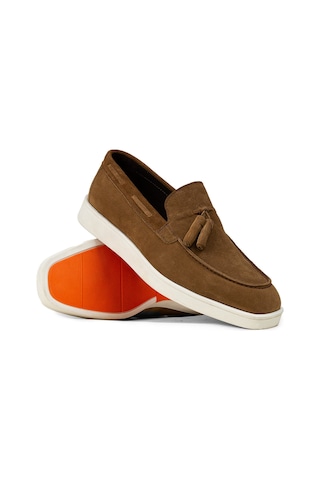 Deery Erkek Hakiki Süet Taba Renk Loafer Ayakkabı - 01994mtbac01 Taba
