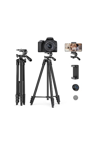 Fototek 135 CM Pro Plus Dslr Foto Kamera Cep Telefonu Tripod Telefon Tutucu + Çanta