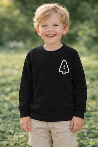 Tanem Kids Erkek Çocuk Jakarlı Siyah Örme Sweatshirt Siyah
