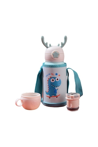 Dayanıklı Paslanmaz Çelik Çocuk Matarası, Yalıtımlı Taşınabilir Suluk, 500 Ml Kapasiteli Spor Ve Okul İçin Pratik Su Şişesi Gri