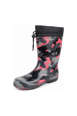 Çocuk Premium Su Geçirmez Yün Astarlı Yağmur Ve Kar Raining Çizmesi Kaymaz Taban Pembe