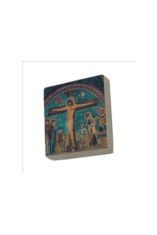 Kapadokya Göreme Karanlık Kilise Freski - İsa Mesih'in Çarmıha Gerilişi Baskılı Taş Magnet 5x5