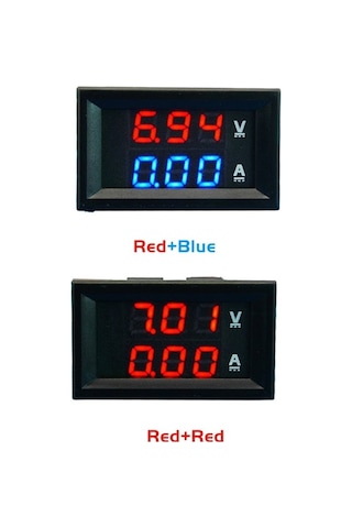 Pazly--100v 10a Dc Dijital Voltmetre Ampermetre Mavi + Kırmızı Led Amp Volt Metre Ölçer 1
